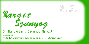 margit szunyog business card